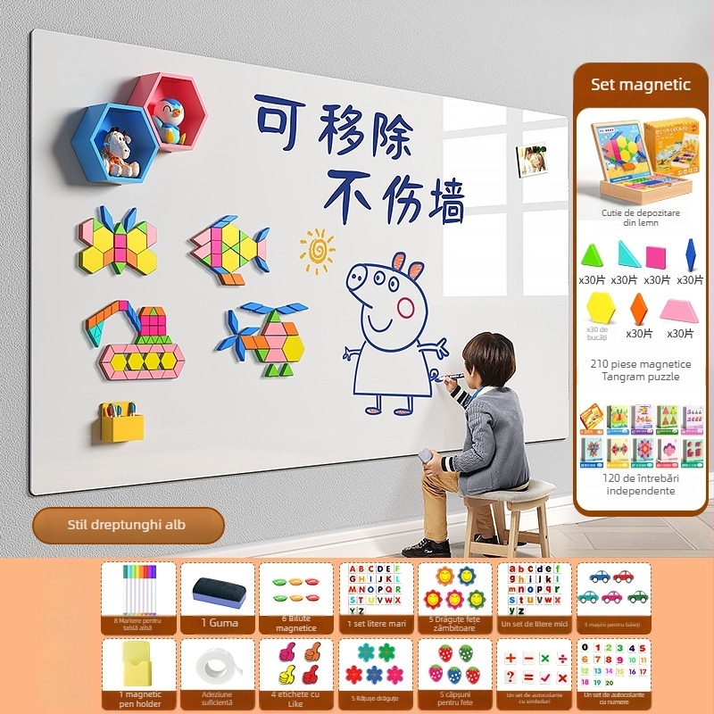 Panou alb de perete pentru copii, o singură față - cadru PET, panou PET, Little ruishi, Specificație 1