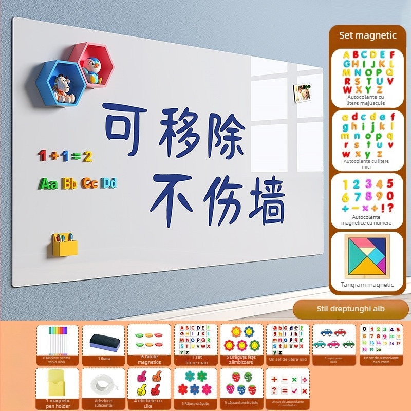 Panou alb de perete pentru copii, o singură față - cadru PET, panou PET, Little ruishi, Specificație 1