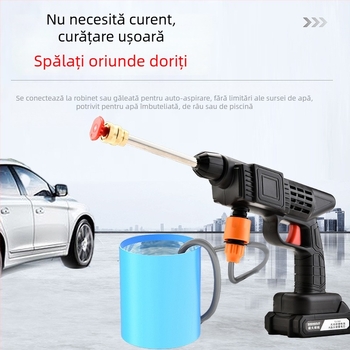 Pistol de spălat auto fără fir, cu presiune înaltă, baterie Li‑ion