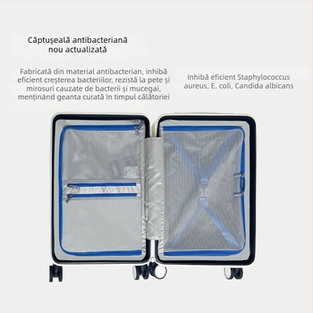 Valiză ultra-ușoară, cu mâner lat și roți silențioase, nou model 2025, capacitate mare, închidere cu fermoar, robustă și durabilă cu lacăt TSA