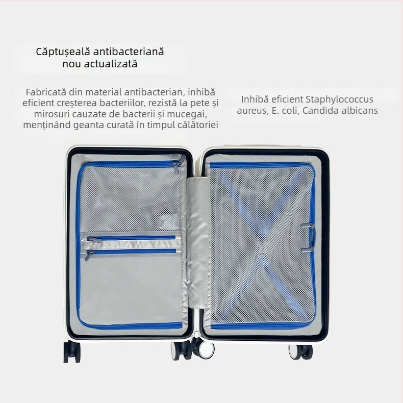 Valiză ultra-ușoară, cu mâner lat și roți silențioase, nou model 2025, capacitate mare, închidere cu fermoar, robustă și durabilă cu lacăt TSA
