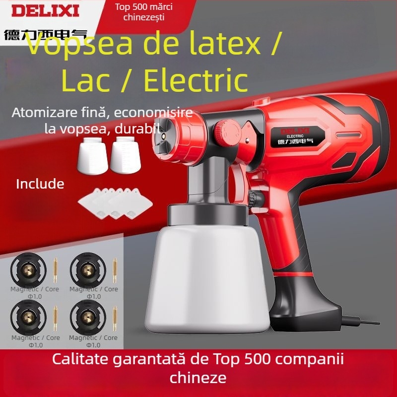 Pistol electric de pulverizare cu atomizare înaltă — portabil pentru vopsele latex, lemn și mobilier