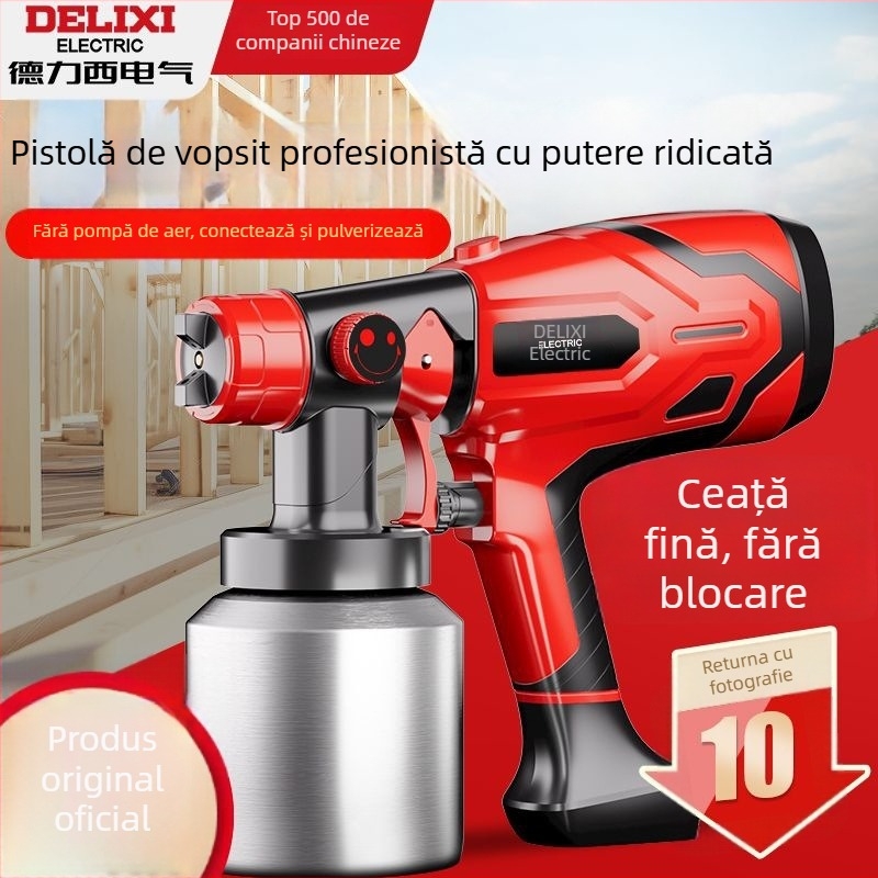 Pistol electric de pulverizare cu atomizare înaltă — portabil pentru vopsele latex, lemn și mobilier