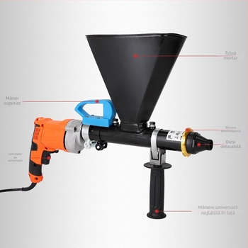 Pistol electric pentru rosturi din mortar, portabil, eficiență înaltă, seria Grouting Machine, marca Sheng Tehao; potrivit pentru capacitatea de 1 L; greutate 4,3 kg; presiune maximă 1; debit maxim 1.