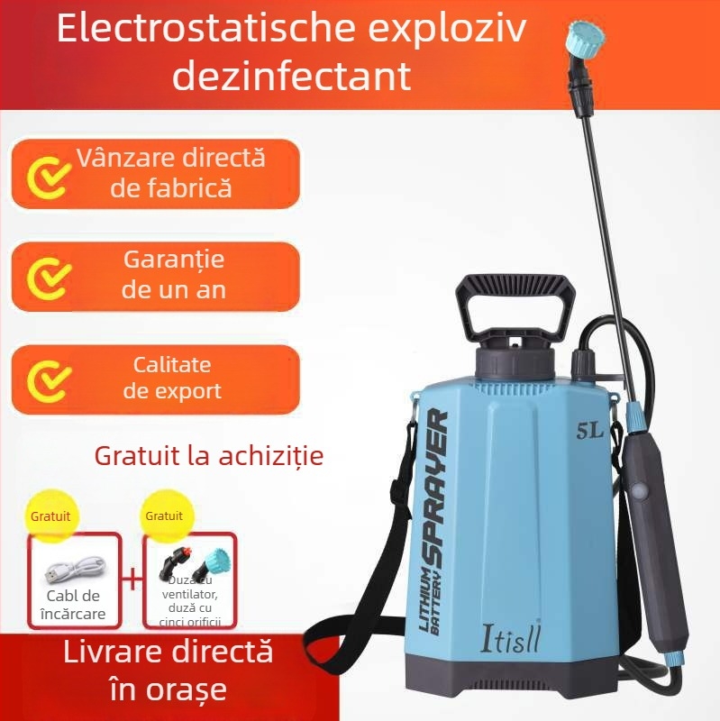 Pulverizator electric pentru udare, portabil, manevrabil, presiune înaltă, din plastic, etichetă privată licențiată