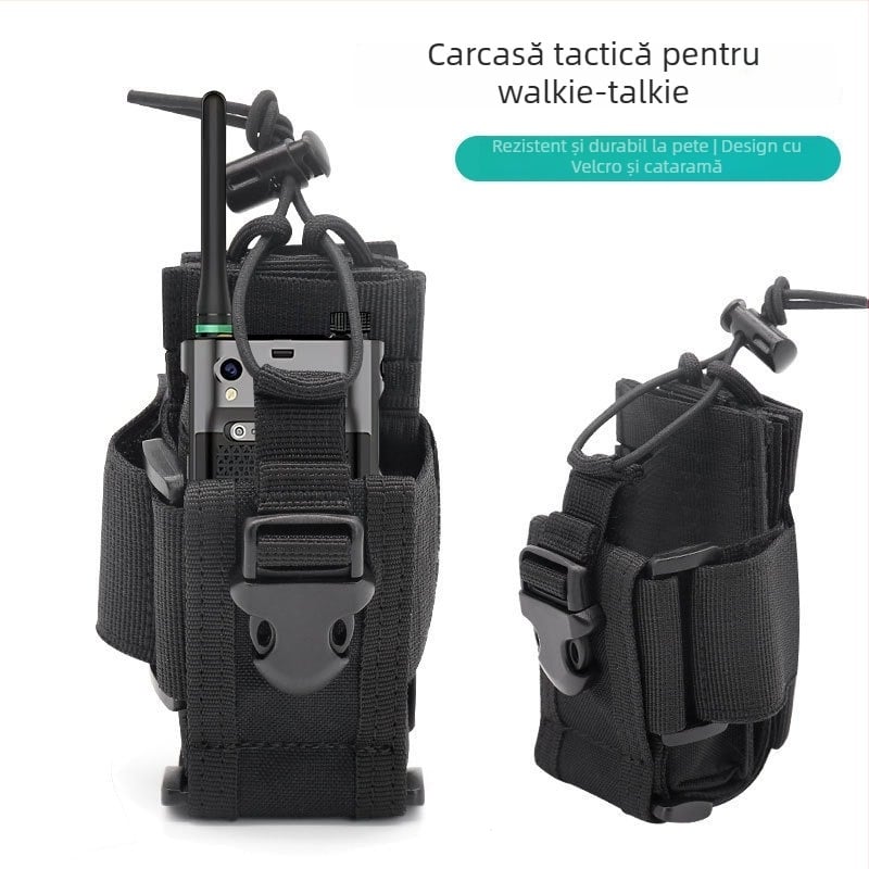 Geantă tactică pentru walkie-talkie, pentru activități în aer liber, husă retractabilă, material Oxford, unisex, respirabil