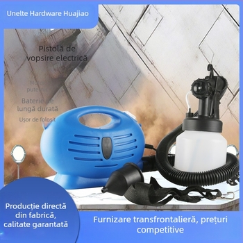 Pistol electric de vopsire, portabil, cu presiune înaltă, ușor, personalizabil la standardele UE/ SUA; 650W, presiune maximă 1 MPa, debit maxim 800 ml/min, distanță optimă de pulverizare 300 mm, greutate 1,8 kg