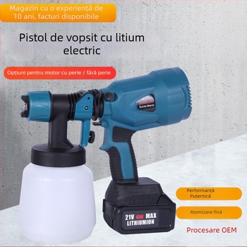 Zorro pulverizator electric cu 21V Li-ion pentru vopsea latex, portabil pentru uz casnic — pistol de pulverizare pentru pereți și suprafețe auto