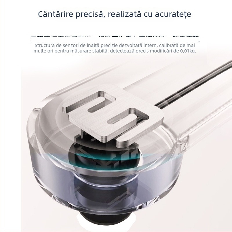 Cântar inteligent pentru corp cu Bluetooth CB2615, LCD 60x24, 0,2–180 kg, sticlă securizată, încărcare USB-C