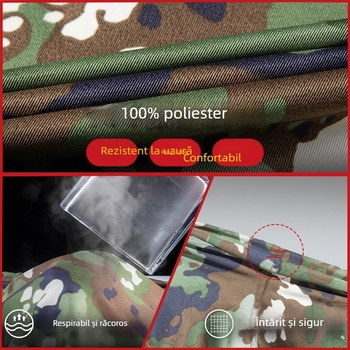 Costum camuflaj pentru activități în aer liber, material din fibre chimice, respirabil și durabil, model camuflaj, pentru adulți unisex, drumeții și camping