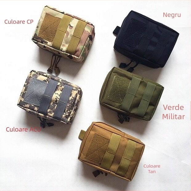 Geantă talie tactică Molle pentru sporturi în aer liber – Unisex, poliester rezistent la uzură, model solid