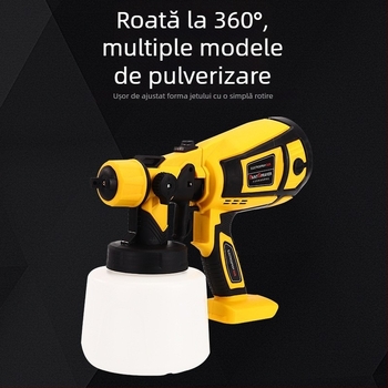 Mingsheng Pistol electric de vopsit cu baterie Li-ion, capacitate mare – pentru vopsea și latex, portabil