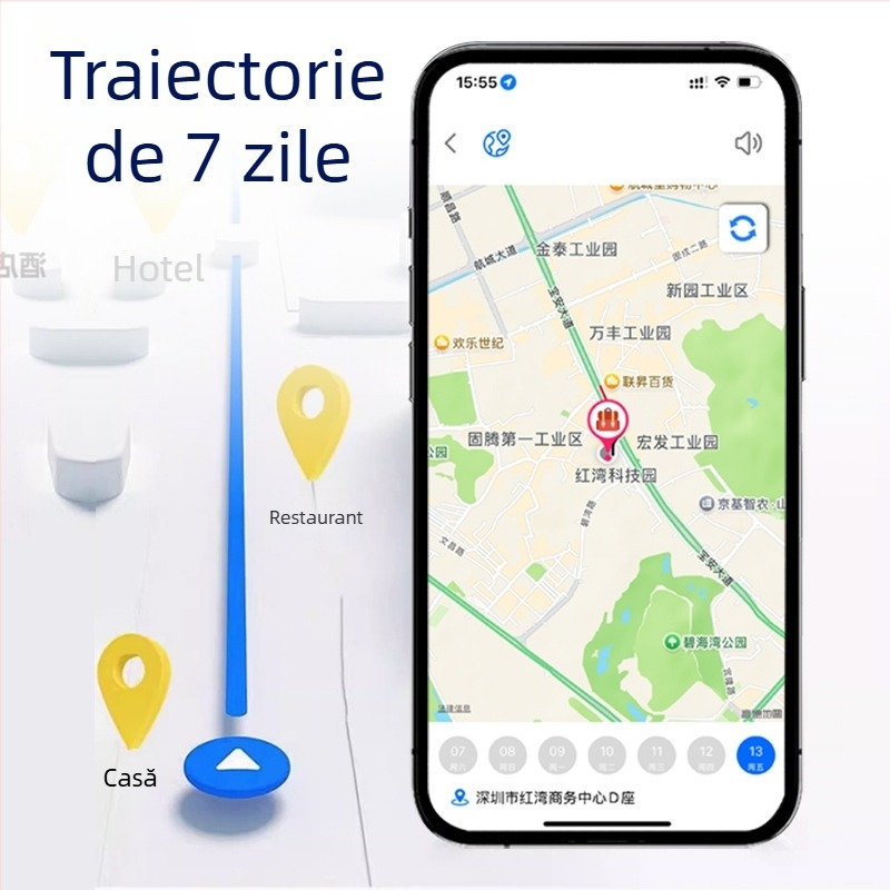 F1 Trackere GPS pentru card — ultra-subțire, 38×34×9 mm, precizie GPS 10 m, IP67 impermeabil, autonomie baterie 180 de zile, antenă încorporată
