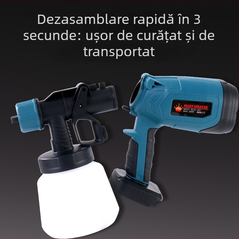 Mingsheng pistol de pulverizare electric cu baterie litiu, rezervor 900 ml, duză 1,8 mm, 220 V, greutate netă 1,5 kg