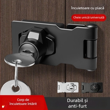 Placă de încuietoare pentru dulapuri și sertare - Material: oțel laminat la rece + aliaj de zinc - Model: Lock Plate Door Buckle - Destinație: dulapuri, sertare, frigidere, congelatoare - Stil: minimalist modern - Brand: Gu Rui