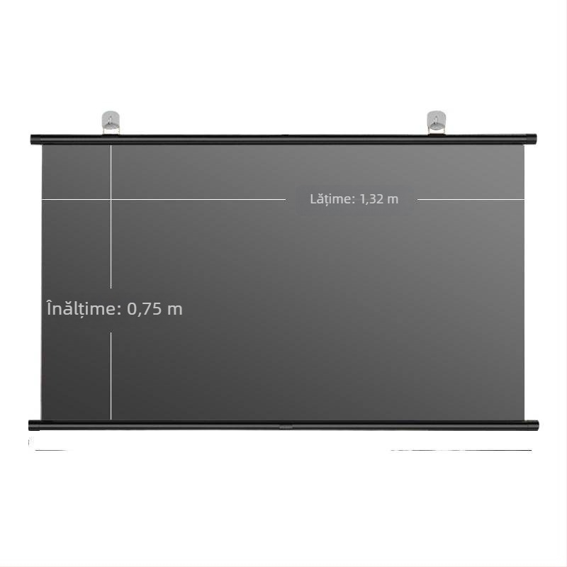 Ecran portabil anti-glare pentru proiector, cu montare pe perete fără găuri
