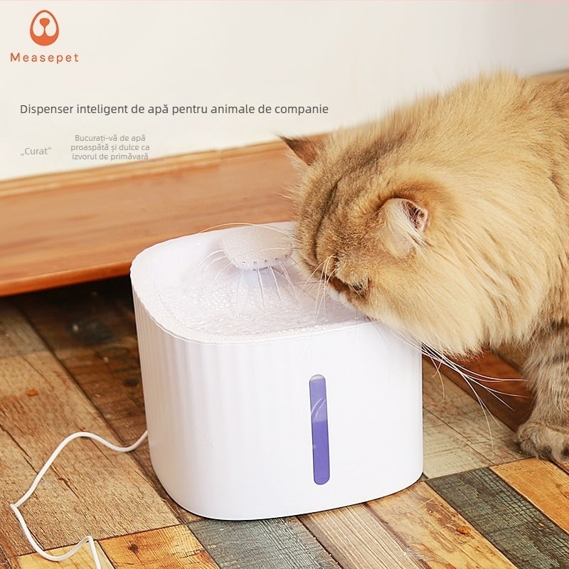 Fântână de apă pentru animale de companie cu filtru și hrănire inteligentă
