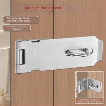 Hasp din oțel inoxidabil pentru uși și dulapuri, finisaj periat, stil modern minimalist
