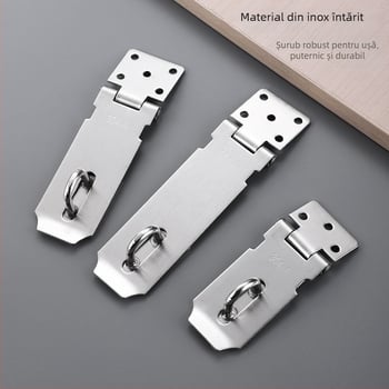 Hasp din oțel inoxidabil pentru uși și dulapuri, finisaj periat, stil modern minimalist