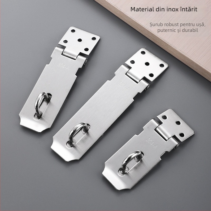 Hasp din oțel inoxidabil pentru uși și dulapuri, finisaj periat, stil modern minimalist
