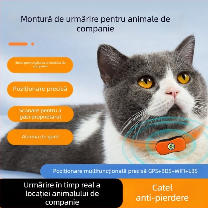 Colier localizator pentru animale - Model 551, interfață Bluetooth, corp ABS, greutate 23 g, rază wireless nelimitată