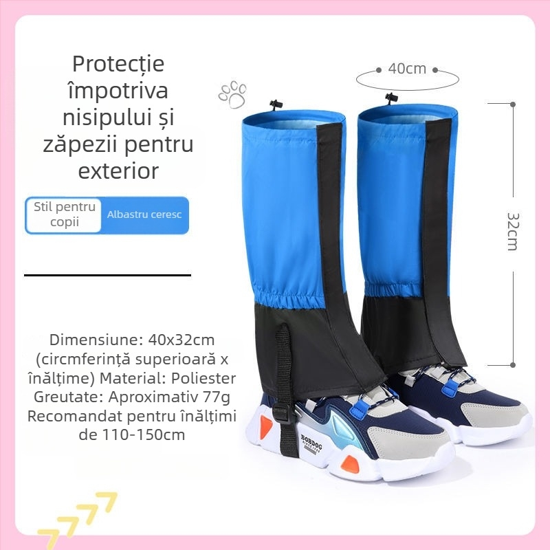 Protecții pentru picioare pentru copii, iarnă în zăpadă și drumeții în aer liber, protecție împotriva zăpezii și nisipului, Material: Lemn; Stil: relaxare zilnică; Sezon: Primăvara