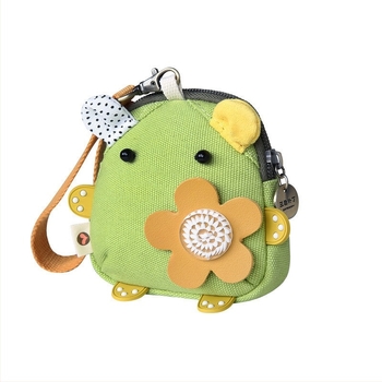 Portofel pentru monede Three Color Patch, din pânză, cu model de animale, stil urban simplu, pentru femei, căptușeală din poliester