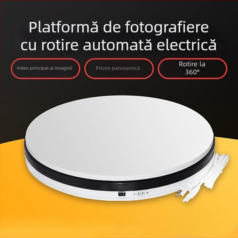 Tavă rotativă 360° pentru fotografierea produselor, platformă electrică automată pentru filmări, încărcare maximă 30 kg, greutate 4 kg, disponibile mai multe dimensiuni