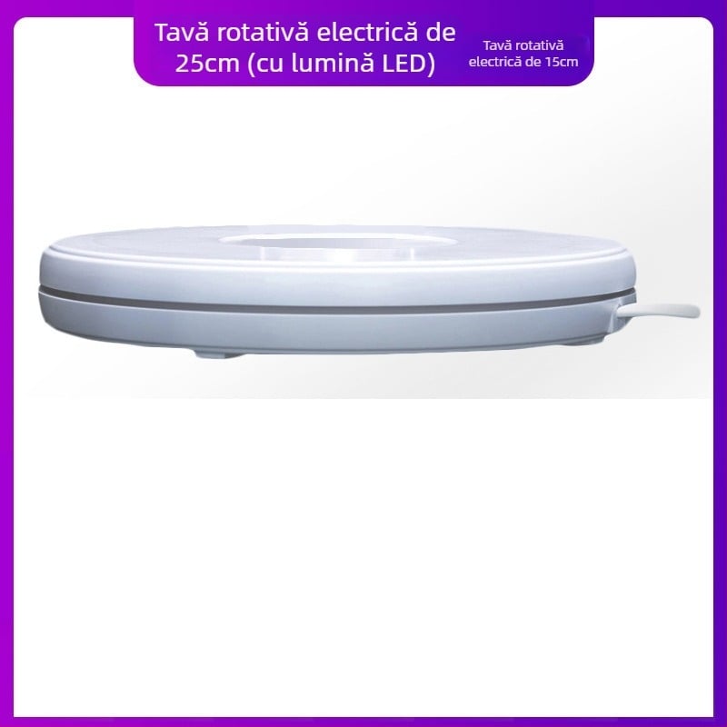 Tavă rotativă 360° pentru fotografierea produselor, platformă electrică automată pentru filmări, încărcare maximă 30 kg, greutate 4 kg, disponibile mai multe dimensiuni