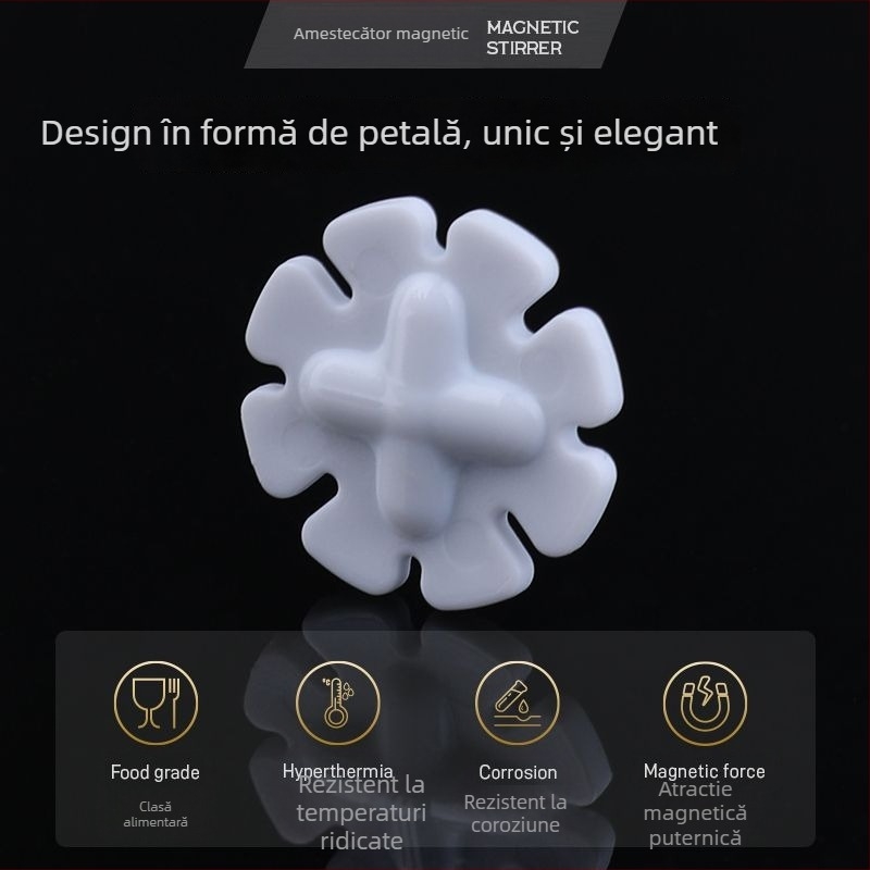 Amestecător magnetic cu design petală pentru cafea și ceai cu lapte – rotor automat și accesorii de amestecare