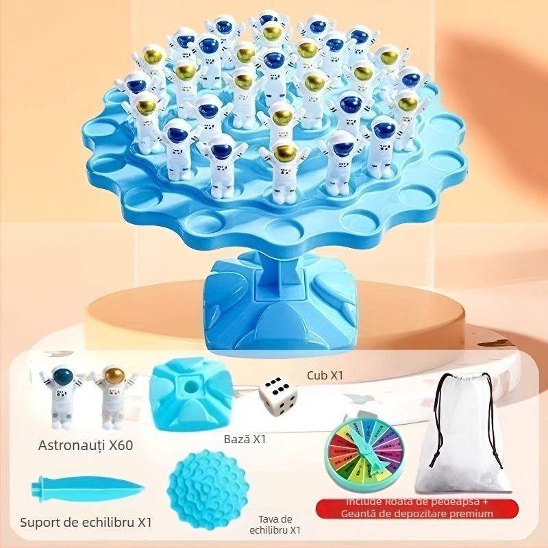 Puzzle de echilibru spaceman — arbore puzzle pentru copii, joc de masă interactiv pentru concentrare, promovarea interacțiunii părinte-copil, dezvoltarea coordonării mână-ochi, material PP