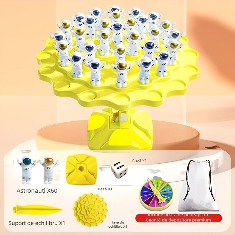 Puzzle de echilibru spaceman — arbore puzzle pentru copii, joc de masă interactiv pentru concentrare, promovarea interacțiunii părinte-copil, dezvoltarea coordonării mână-ochi, material PP