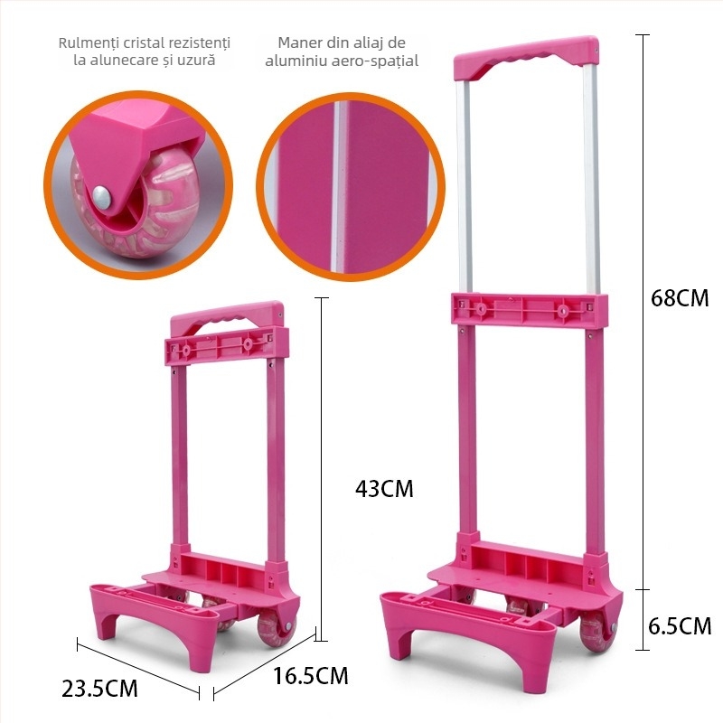 Cadru metalic pentru bagaje școlare cu troliu — model 525, rezistent la uzură, accesorii bagaje, fără mărci private licențiate