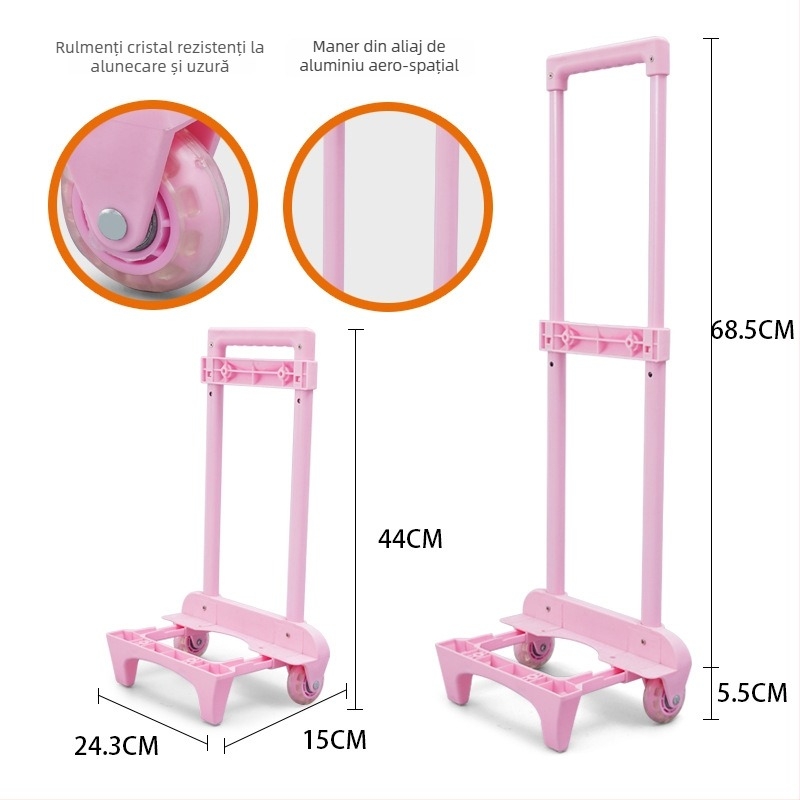 Cadru metalic pentru bagaje școlare cu troliu — model 525, rezistent la uzură, accesorii bagaje, fără mărci private licențiate