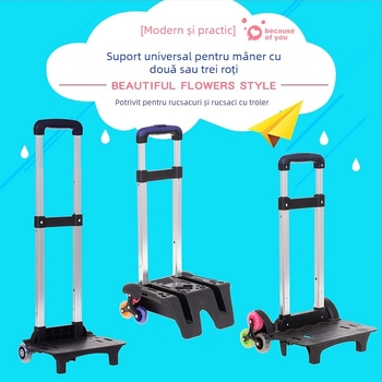 Cadru rulant pentru ghiozdan, pliabil, șase roți, BMX666 — nylon, respirabil, impermeabil, anti-furt