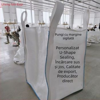 Sac de transport cu margine albastră, formă U, capacitate 1 tonă, industrial pentru pulberi chimice