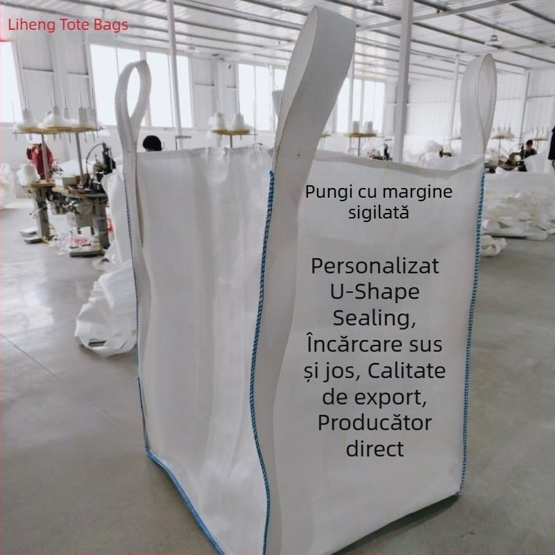Sac de transport cu margine albastră, formă U, capacitate 1 tonă, industrial pentru pulberi chimice