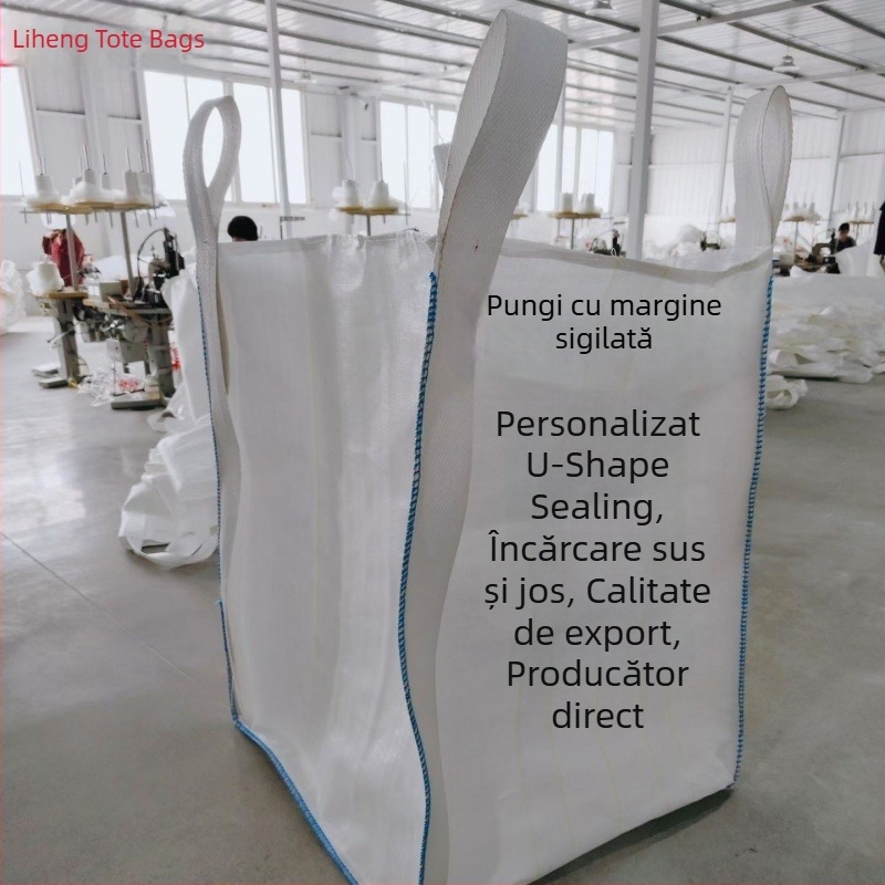 Sac de transport cu margine albastră, formă U, capacitate 1 tonă, industrial pentru pulberi chimice