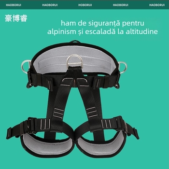 Curea de siguranță cu cinci puncte, cu cârlige duble pentru lucrări la înălțime, curea și frânghie din poliester, sarcină de 15 kN, lungimea frânghiilor: orice dimensiune, protecție împotriva căderilor
