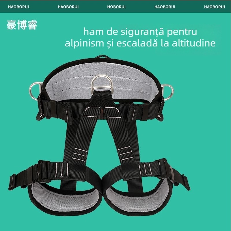 Curea de siguranță cu cinci puncte, cu cârlige duble pentru lucrări la înălțime, curea și frânghie din poliester, sarcină de 15 kN, lungimea frânghiilor: orice dimensiune, protecție împotriva căderilor
