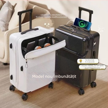 Bagaj USB cu deschidere frontală, ABS+PC, roți universale, lacăt cu cod
