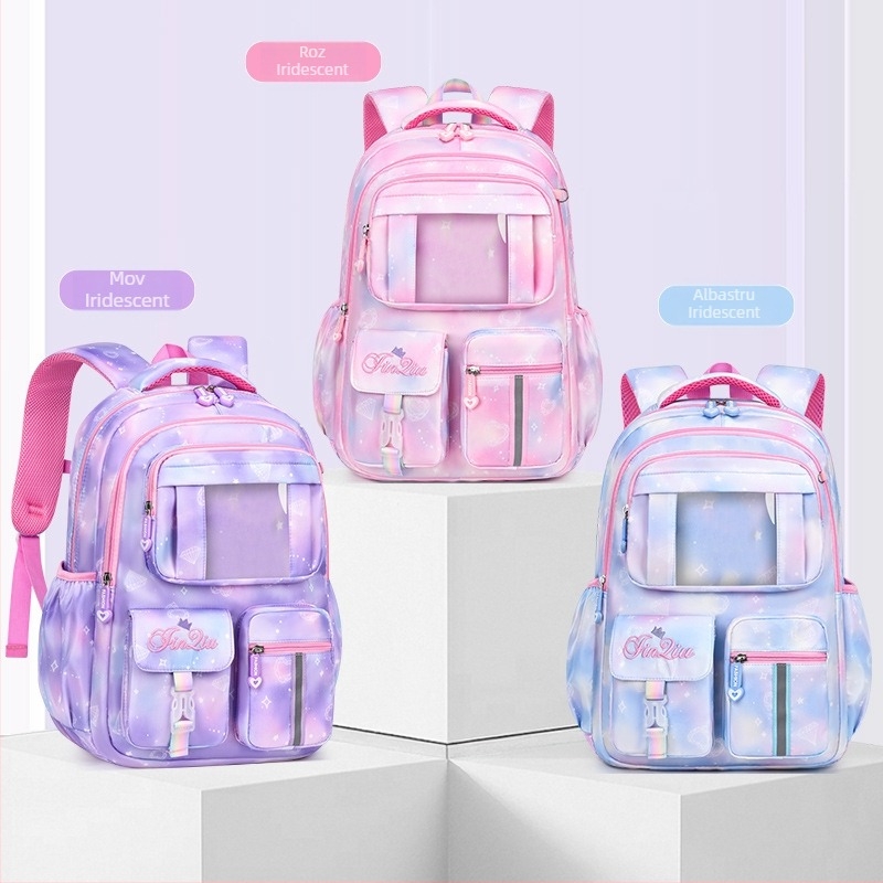 Rucsac școlar: Capacitate mare, Impermeabil, Ultra-ușor, Spate ergonomic, Pânză