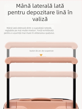 Valiză de călătorie – Unisex, Carcasă ABS+PC, Închidere cu fermoar, Încuietoare cu parolă, Roți universale
