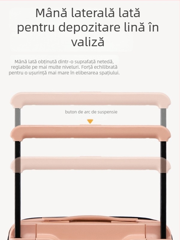 Valiză de călătorie – Unisex, Carcasă ABS+PC, Închidere cu fermoar, Încuietoare cu parolă, Roți universale