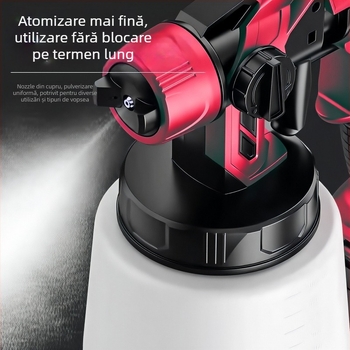 Pistol electric de vopsit pentru uz casnic, cu atomizare înaltă, dispozitiv all-in-one pentru vopsire latex (sursă de alimentare: baterie litiu reîncărcabilă, Tensiune nominală: 21, Domeniu de aplicare: perete, lemn, metal, Presiune de ieșire maximă: 1, Ca