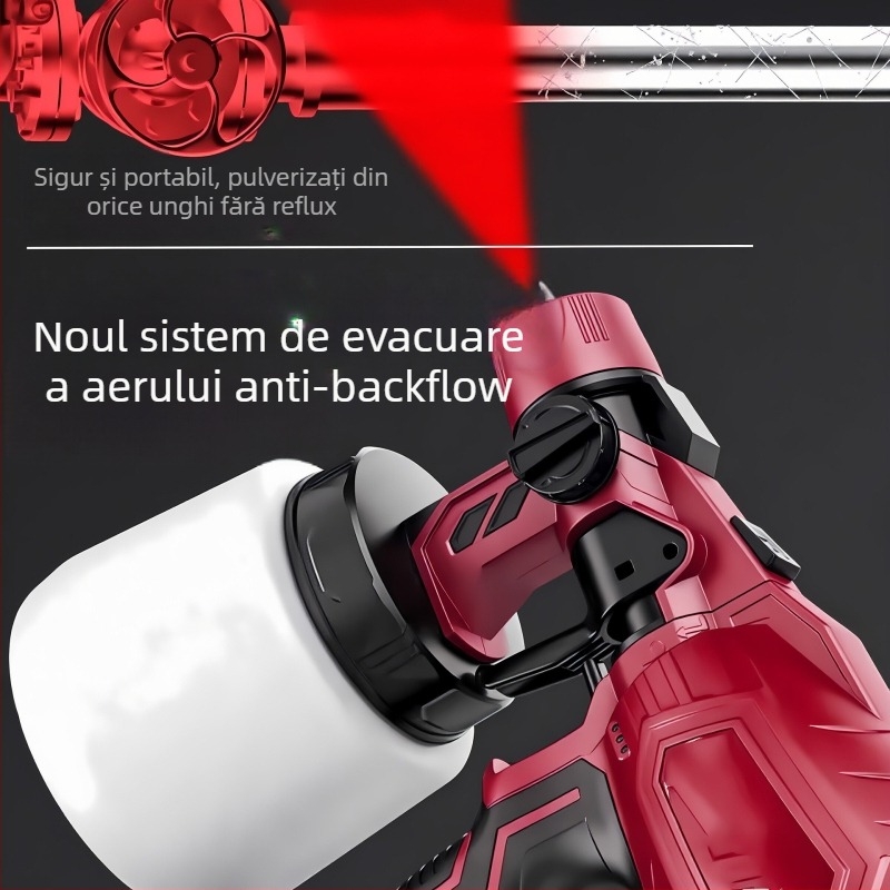 Pistol electric de vopsit pentru uz casnic, cu atomizare înaltă, dispozitiv all-in-one pentru vopsire latex (sursă de alimentare: baterie litiu reîncărcabilă, Tensiune nominală: 21, Domeniu de aplicare: perete, lemn, metal, Presiune de ieșire maximă: 1, Ca
