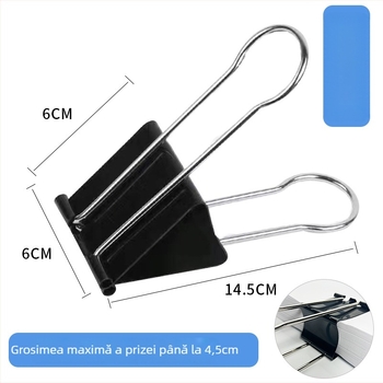 Clip metalic mare pentru documente – clip de birou, compatibil cu planșă de desen