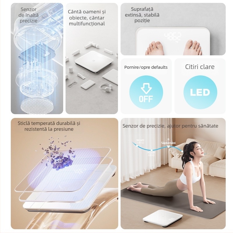Benbo cântar pentru grăsime corporală — cântar digital inteligent, precis, pentru uz casnic, model 2026