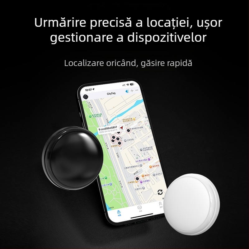 Localizator cu magnet încorporat pentru mașini, biciclete și obiecte de valoare – anti-pierdere, stil AirTag, GPS 10 m, autonomie baterie 365 de zile, rezistent la apă zilnic, model C1, Bluetooth