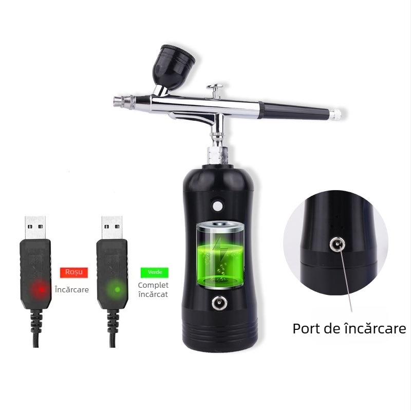 Kit de pulverizare electric, pix spray cu pompă de aer, reîncărcabil, construcție cupru-aluminiu, model XY01-131 (Presiune maximă 18; Debit jet 7.5; Distanță optimă de pulverizare 50; Lățime jet 10; Greutate 0.7)